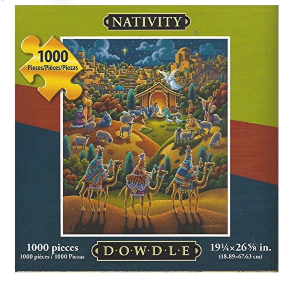 Dowdle Folk Art Jigsaw Puzzle Nativity 1000 Pieces NEW